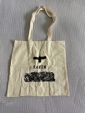 Rare Sloomb Raven Cream Canvas Tote Bag